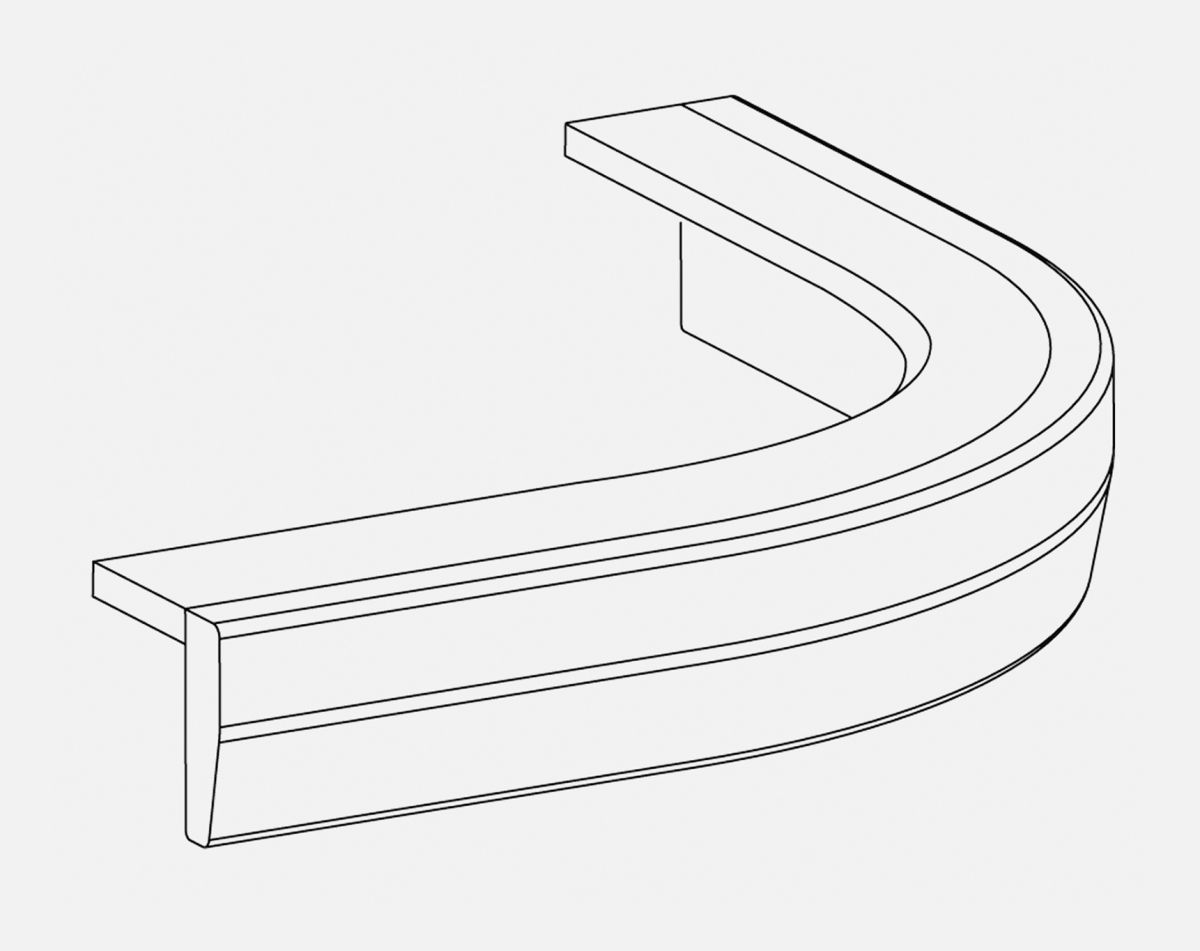 CURVE TANGENT PELMET CAMBRIDGE IVORY