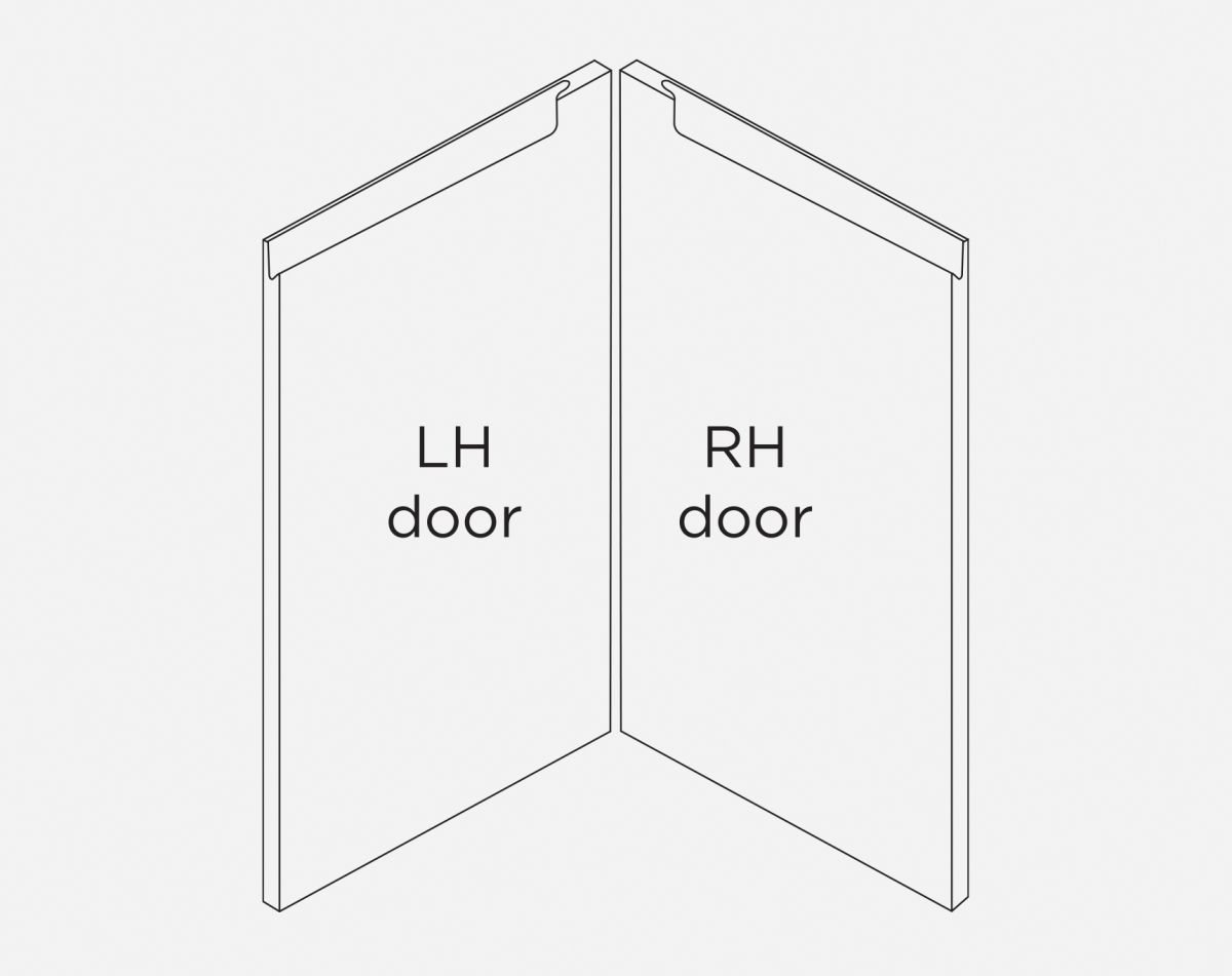 715X273 L WALL CNR DOOR LUCENTE MATT LIGHT GREY