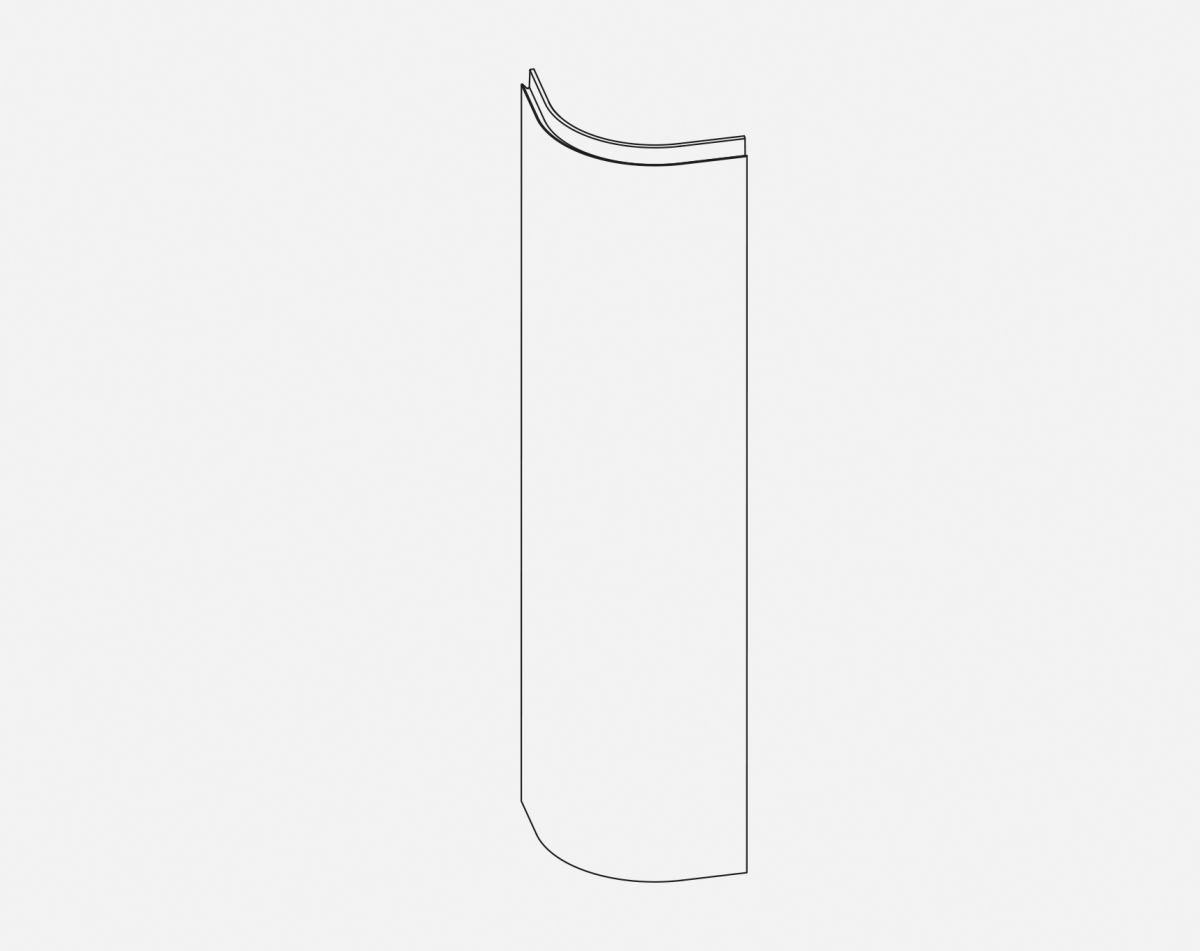 1245MM CURVED DOOR LUCENTE PRIMED