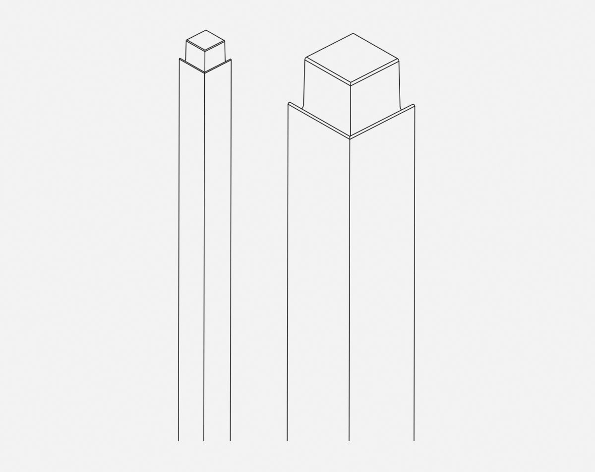 900X58X58MM EXT CPOST LUCENTE MATT ANTHRACITE