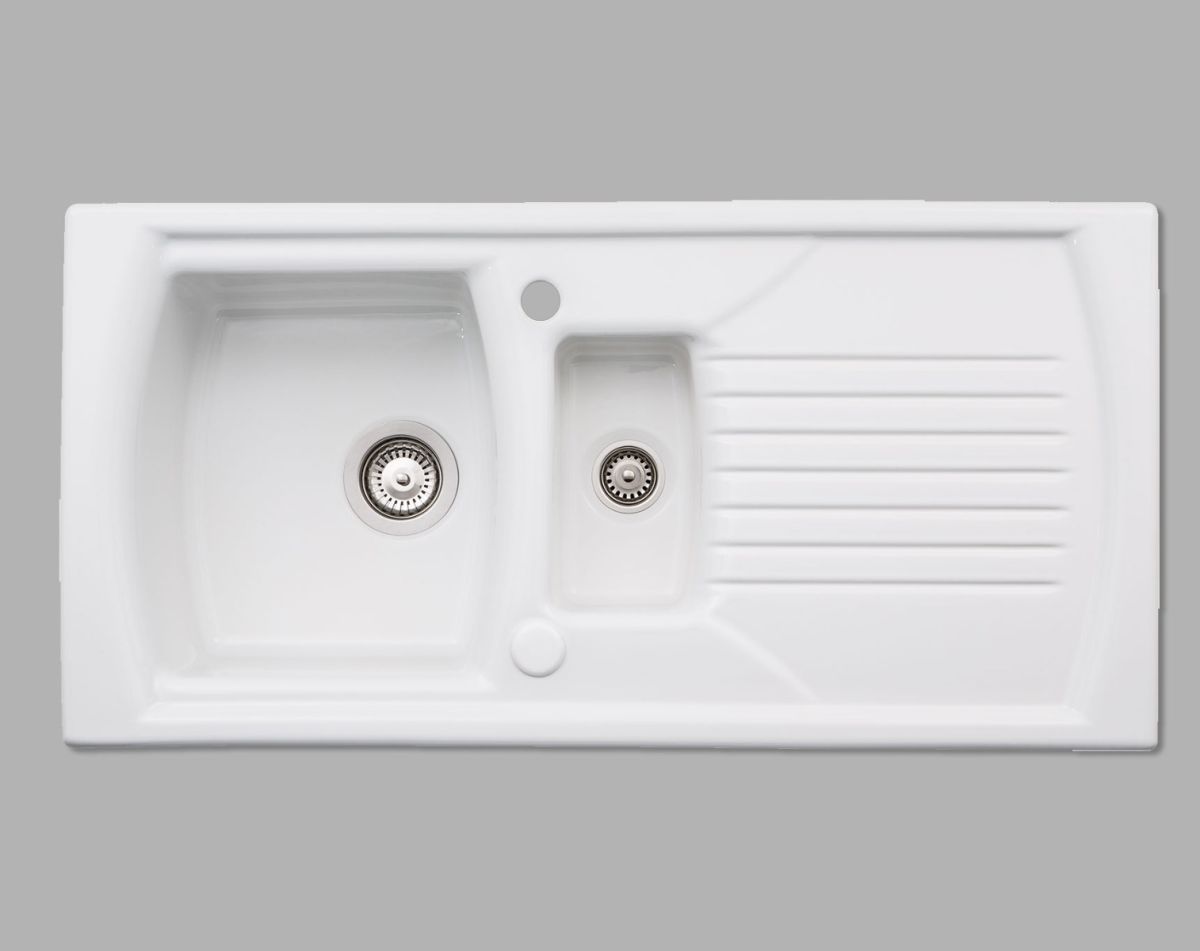 Milford 1.5 bowl ceramic sink & drainer