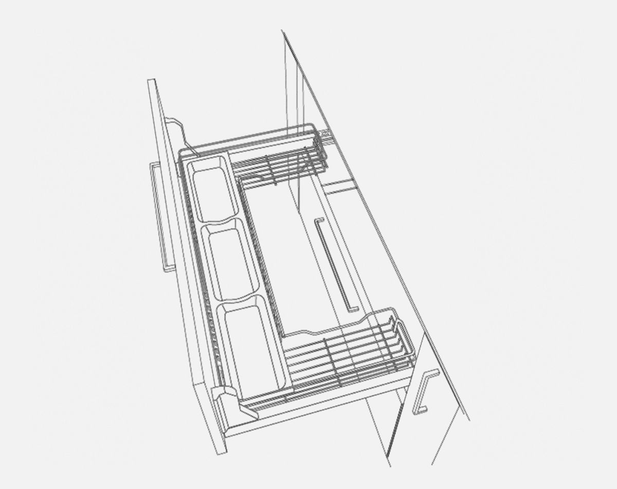 DYNAMIC UNDERSINK PULLOUT 1000MM