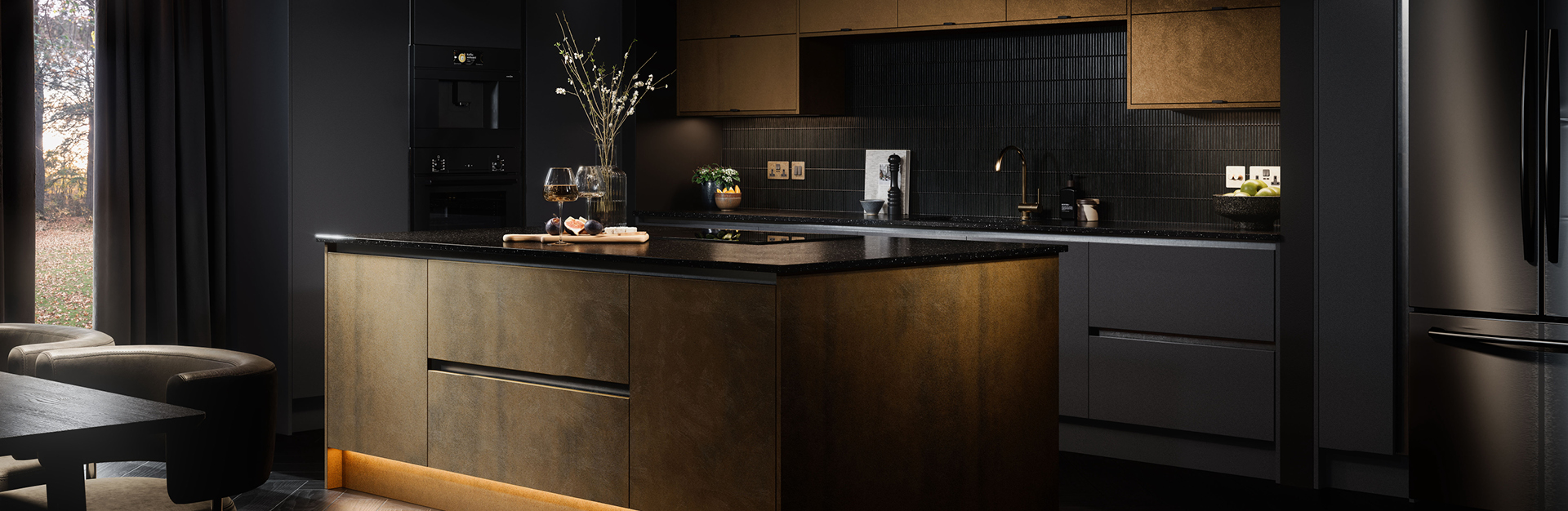 Plana Pure Carbon Grey and Metallic Bronze Concrete
